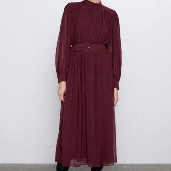 ZARA | Midi Dress with Belt (NWT) - Picture 8 of 11